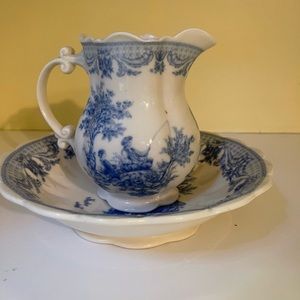 Antique pitcher and bowl
